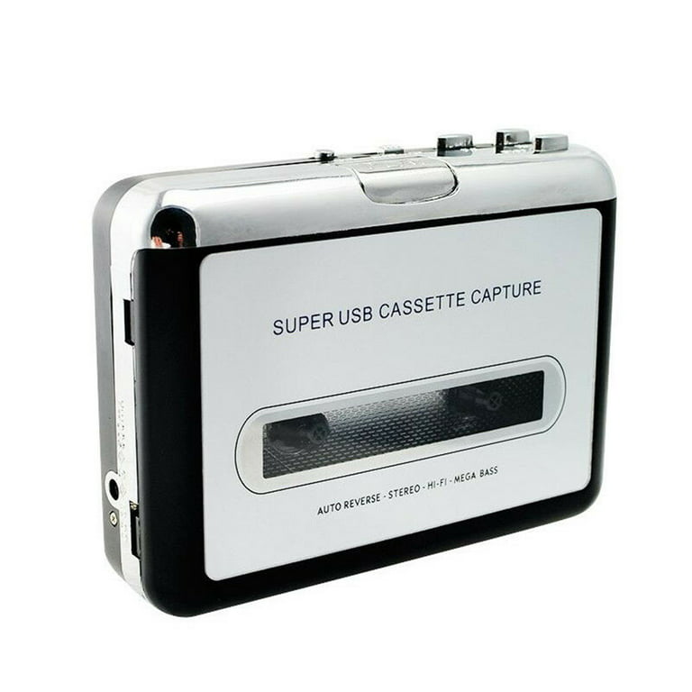 Mini USB Cassette Tape to MP3 CD Converter Capture Audio Music Player Portable Tape Player, Size: 112x80x31mm, White