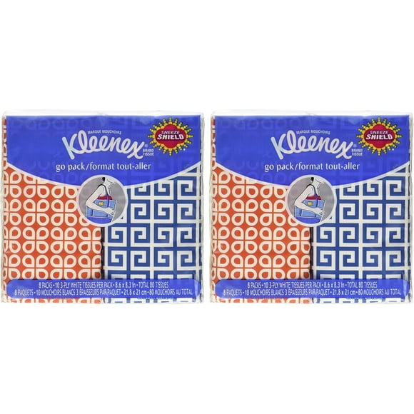 Kleenex 3-Ply Pocket Packs Facial Tissues (16 Packs of 10 tissues) Total 160 Tissue Sheets