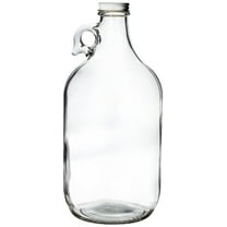 Growler, clear glass half-gallon (64oz) with lid