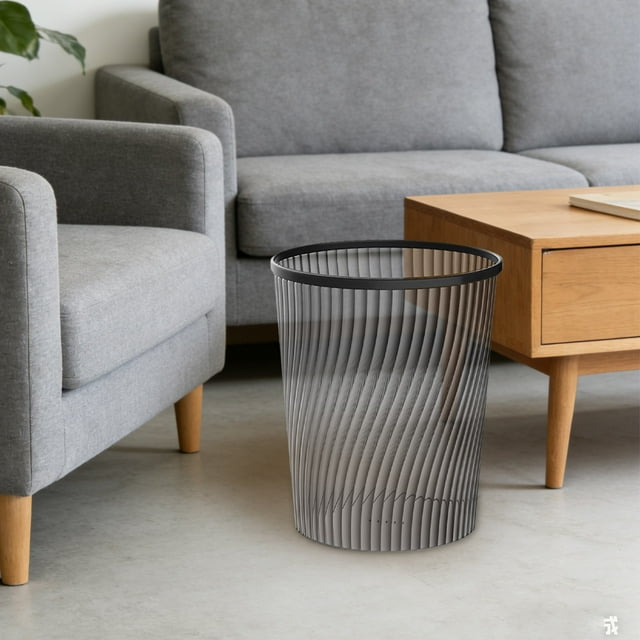 Light Threaded Translucent Large Capacity Can with Vertical Design for Modern Waste Disposal 3PCS