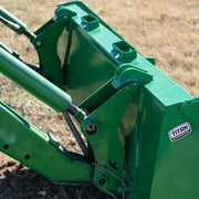 Titan Attachments 5FT Dirt Bucket Attachment Fits John Deere Hook And Pin Tractors, Low Profile Bucket For Dirt, Debris, Material Loading with Reinforced Gussets