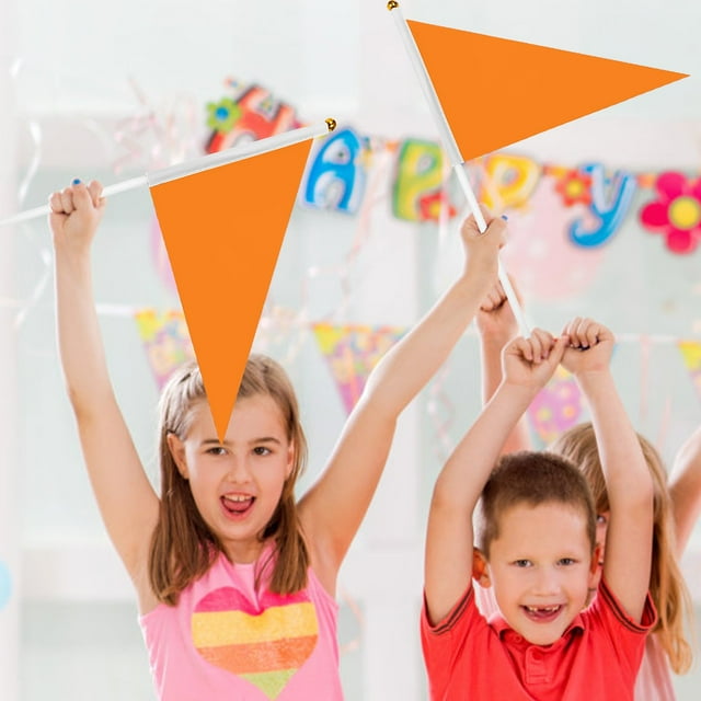 Harpily Decorative Table Banner Versatile Set Of 20 Orange Triangle Flags For Garden Marking Dog Training And Events With A Variety Of Functional Flags