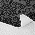 thumbnail image 5 of Erosebridal Southwestern Damask Bed Spread Queen, Retro Flower Queen Coverlet Set, Charcoal Gray Black 3 Pieces, 1 Quilt and 2 Pillowcases, 5 of 7