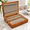 Oak-1 Layer, variant on Cherry 2 Layer Solid Wood Flatware Storage Chest With Handle And Felt Lining