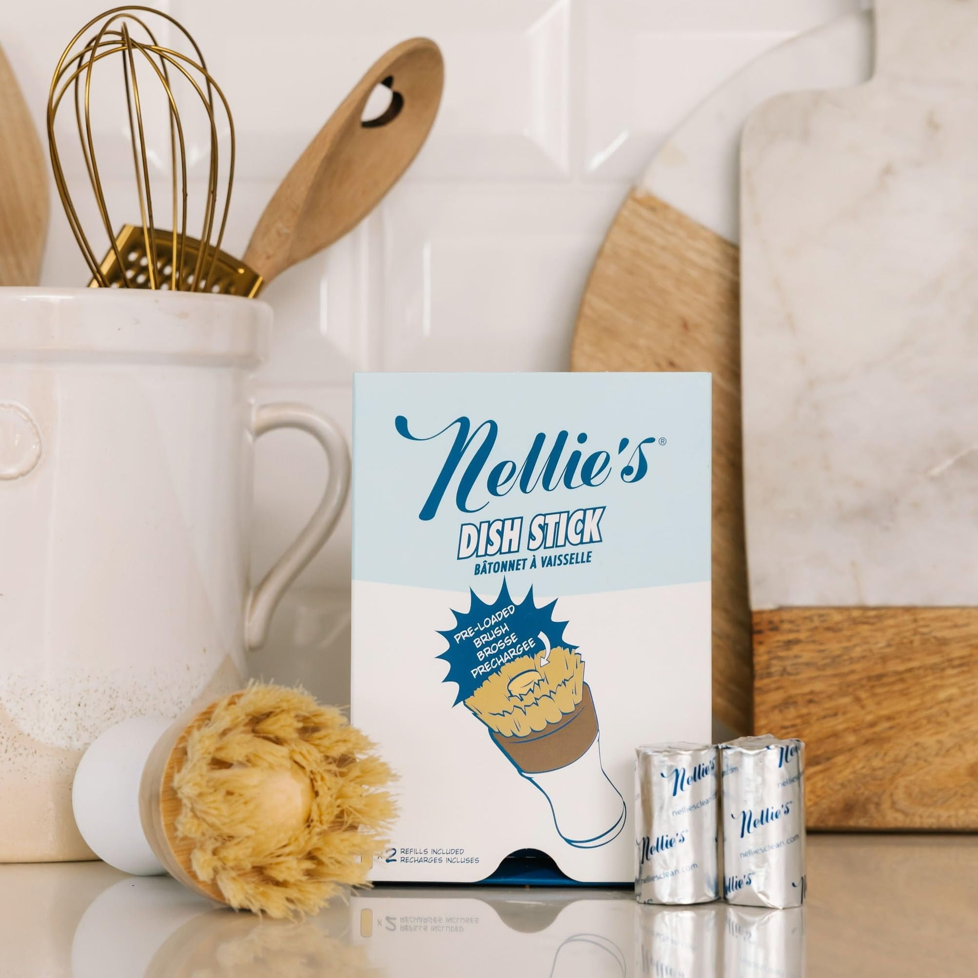 Nellie's Organic Natural Vegan Dish Stick - Eco-Friendly Dish Soap Alternative