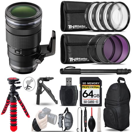 Olympus M.Zuiko Digital ED 40-150mm f/2.8 PRO Lens+ MACRO  UV-CPL-FLD Filter + Monopad - 64GB Accessory Kit