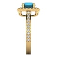 thumbnail image 3 of Halo Engagement Ring for Women - 1.335ct Simulated Turquoise in 18K Yellow Gold Promise Ring, 3 of 6
