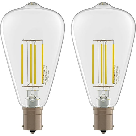 Dream Lighting LED Vintage Edison Bulb,for Ceiling Pendant Light,Warm White,4000K,Pack of 2,3W 150 Lumens
