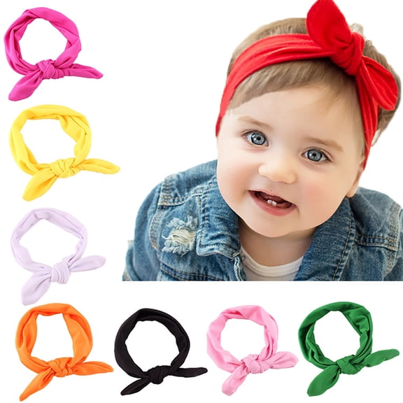 Children Stretchy Cloth Headbands Cute Rabbit Ears Baby Headdress Toddler Hair Accessories Soft Elastic Bowknot Girl