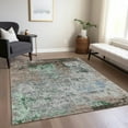 thumbnail image 5 of HomeRoots 625536 5 x 8 ft. Taupe & Ivory Abstract Washable Transitional Indoor & Outdoor Rectangle Area Rug, 5 of 9