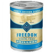 Blue Buffalo Freedom Grillers Grain Free Natural Adult Wet Dog Food, Hearty Chicken 12.5oz cans (Pack of 12)