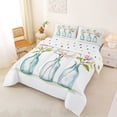 thumbnail image 2 of Erosebridal Watercolor Flower Queen Comforter Set for Girls, Chic Shabby Bedding Comforter Set, Polka Dots Reversible, 3pcs, 2 of 6