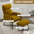 thumbnail image 4 of HOMCOM Fauteuil Moderne avec Ottoman et Pieds en Métal Jaune, 4 of 10