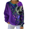 thumbnail image 2 of YueHuiYing Women's Fashionable Loose Casual Carnival Day Printed Long Sleeved Round Neck Sweatshirt Top, 2 of 6