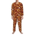 thumbnail image 3 of Naloa Almond Nuts Men’s Pajamas Set - Long Sleeve Button Down Sleep Shirt and Pajama Bottoms Sleepwear Set-Medium, 3 of 7
