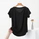 thumbnail image 3 of Mujeres Manga Corta Tops Casual, Color Sólido Cuello en V, Camiseta Casa Blusas para Mujeres, 3 of 6