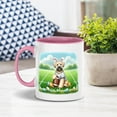 thumbnail image 3 of Happy Easter Hello Spring Soft Coated Wheaten Terrier Playing Football 11oz Accent Two-tone Mug Wheatie Dog Lover Coffee Tea Cup - 13003, 3 of 5