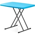 thumbnail image 1 of Folding Plastic Table, Laptop TV Tray Table Durable Adjustable Height Portable Snack Table for Home Use, Picnic, Party(Blue), 1 of 1