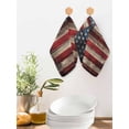 thumbnail image 2 of Retro American Flag Dish Towels Set, Waffle Weave Kitchen Towels 3 Pieces, Red Blue Flag Vintage Wooden Microfiber Hair Face Bath Tea Towel Absorbent Quick Drying Cleaning Dish Cloths 12"x12", 2 of 7