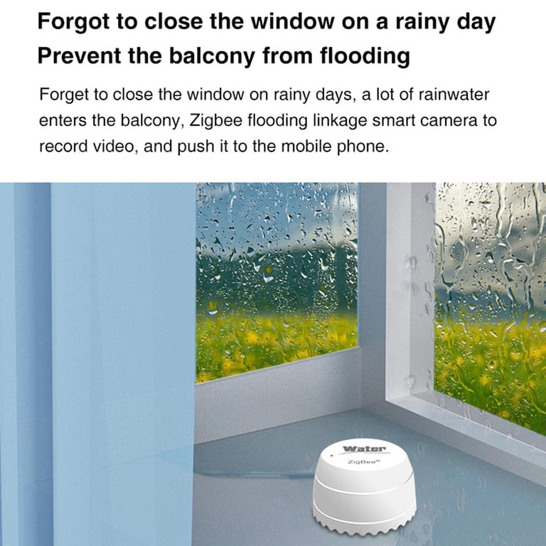 Facesunny Tuya Zigbee Water Leak Detector – Wireless Flood Alert & Overflow Alarm With Probe, Works With Smart Life App (Battery Not Included)