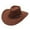 Coffee, variant on Fgnfyis Adult Casual Solid Summer Western Fashion Cowboy Sun Hat, Wide Brim Travel Cap - Cowboy Hats for Women Yellow
