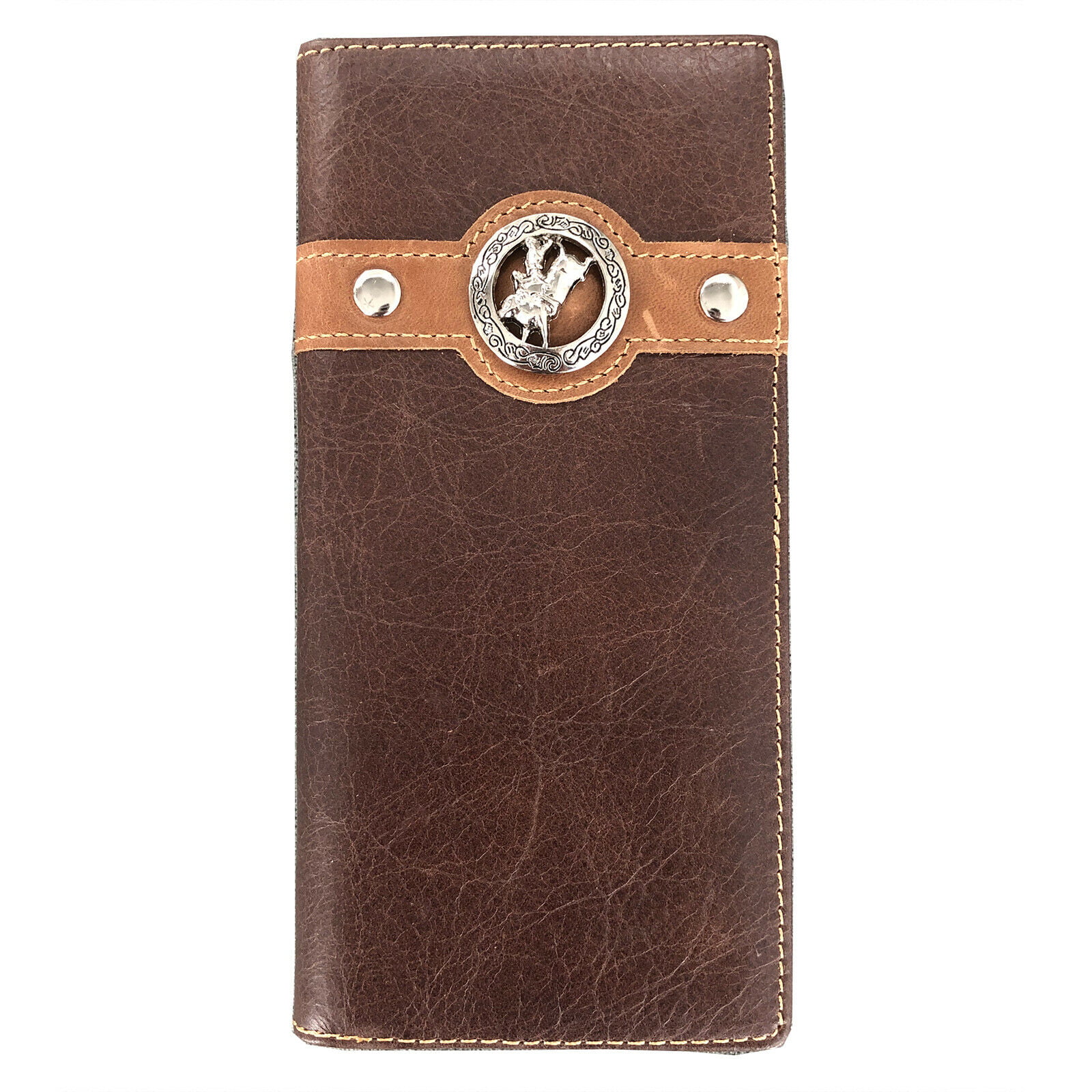 Janhooya - Mens Westem Cowboy Wallet Genuine Leather Long Bifold Wallet for Men Rodeo - Walmart ...