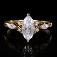 thumbnail image 4 of Diiro Marquise Cut Moissanite Diamond Ring 14K Vermeil Yellow Gold Floral Side Stones Engagement Wedding Anniversary Best Jewelry Gift, 4 of 6