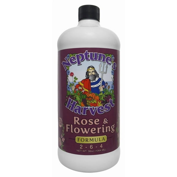 Neptune's Harvest Rose and Flowering Formula 2-6-4 Liquid Fertilizer, 36 oz