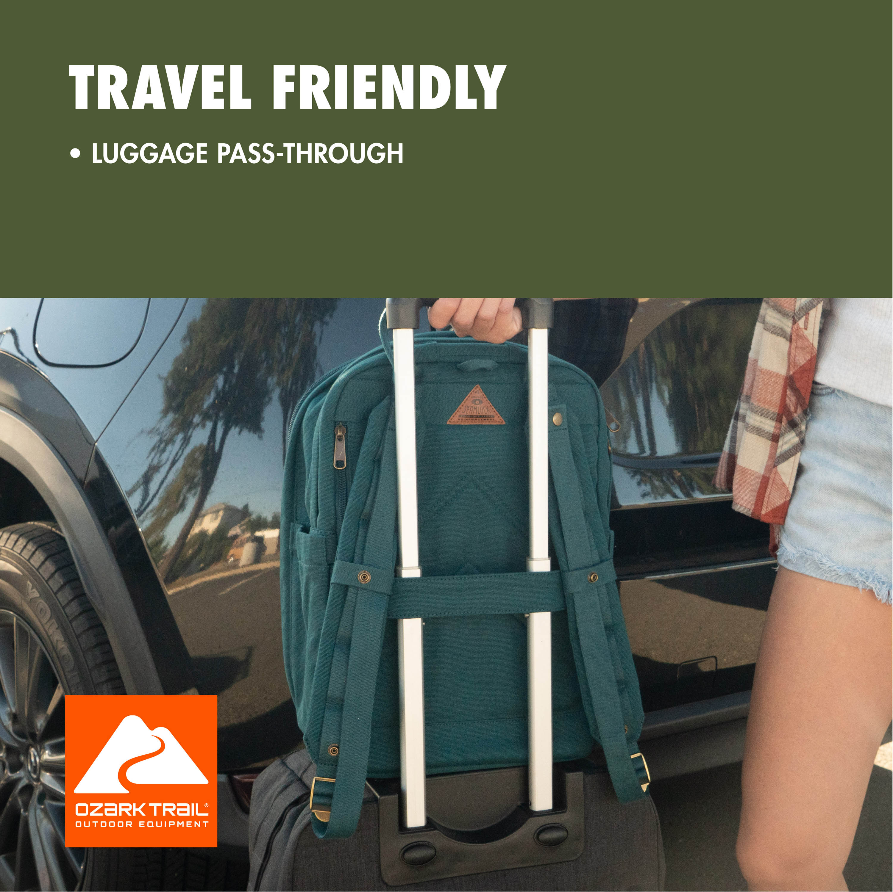 Mochila Asheville de doble agarre de poliéster de 22L Ozark Trail para adultos y adolescentes, verde azulado 6