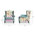 thumbnail image 2 of Anya Boho Chic Wingback Accent Chair Floral & Leopard Blue & Lavender Purple, 2 of 10