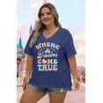 thumbnail image 6 of DEXIO Plus Size Magic Kingdom Shirts for Women Castle Graphic T Shirt Cute Holiday Shirt Princess Tee Funny Vacation Tops,5X, 6 of 7