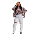thumbnail image 2 of Nina Parker Trendy Plus Size High Waist Wide Leg Jeans Light Wash 16W, 2 of 3