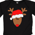 thumbnail image 4 of Inktastic Christmas Cute Reindeer in Santa Hat Boys or Girls Long Sleeve Baby Bodysuit, 4 of 5
