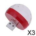 thumbnail image 1 of 2xUSB Mini Disco Light Ball Portátil Led Party Decor Lámpara DJ Stage Bar Rojo 3 piezas, 1 of 8