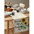 thumbnail image 6 of Yellow Sunflower Table Runner 60 Inches, Vintage Butterfly Sunshine Farmhouse Bed Runner Dresser Scarves Tabletop for Indoor Outdoor Parties/Ceremony/Banquet, 13" x 60", 6 of 8