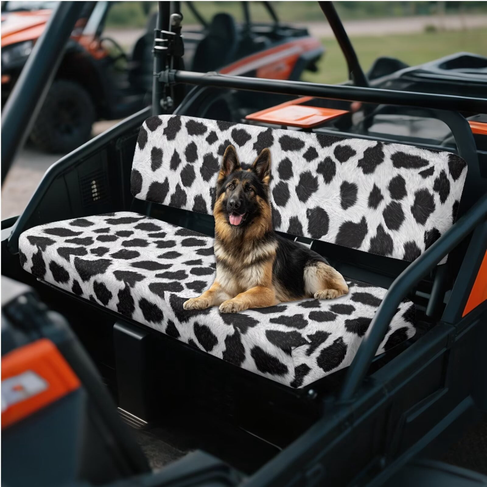 Uorisanigo Anti-Slip UTV Seat Cover for Mule Seats Accessories Parts Black and White Cow Print UTV Front Bench Seat Cover Universal Fit for Kawasaki Mule 3010 4x4 Hardwoods Green HD 2004-2008