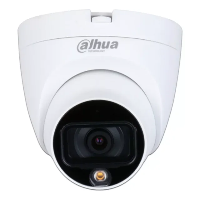 Dahua Cámara Domo Full Color HDW1209TLQN-A-LE Resolución 2 Mp Micrófono Integrado Lente de 2.8mm Fácil Instalación Protección IP67 Ideal para Exterior 20 Metros de Iluminación Color Blanca