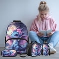 thumbnail image 2 of Yuyamidu Dragon Backpack for Girls 8-12 with Lunch Box 17inch Bookbag for Kids 4 Pcs Backpack Set Kids School Bag for Preschool Elementary Student Daypack Travel Book Bag, 2 of 8