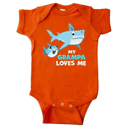 

Inktastic My Grampa Loves Me with Cute Sharks Gift Baby Boy or Baby Girl Bodysuit