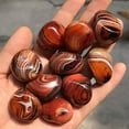 thumbnail image 2 of VIVIDELLE 1x Natural Sardonyx Carnelian Palm Stone Crystal Polished Silk Banded Lace Agate, 2 of 9