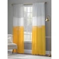 thumbnail image 4 of Abstract Graffiti Sheer Curtains 84 Inches Long 2 Panels Grey Yellow Cube Oil Painting Style Light Filtering Semi Sheer Window Curtains Drapes for Bedroom Living Room 52"x84", 4 of 7