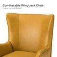 thumbnail image 6 of Faux Leather Armchair with Removable Cushion Contemporary Wingback Accent Chair Set of 2 for Living Room Bedroom Yellow, 6 of 10