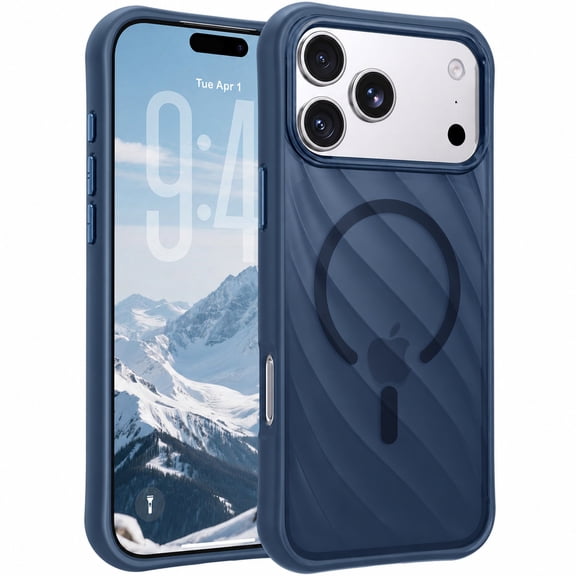 Corliven for iPhone 18 Pro Max Case with Magnetic Wireless Charging, Shockproof PC TPU Protection and Lightweight Non-Slip Design, Dark Blue
