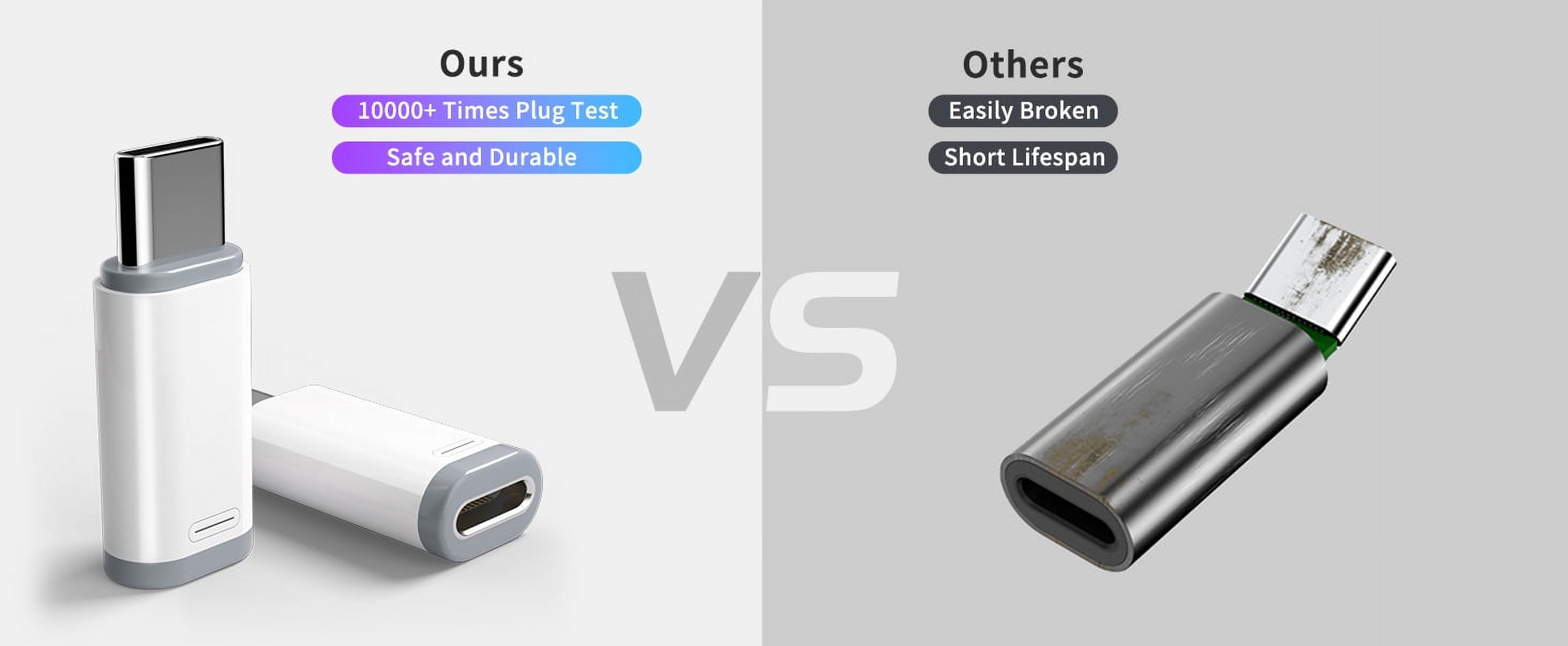 Lightning to USB C Adapter Compatible with Phone, Pad, Support Charging, Not for Audio, Type C Charger Connector