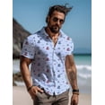 thumbnail image 2 of Camisa hawaiana con estampado 3D de velero para hombre, camisa de playa de verano con botones y manga corta, para uso diario en vacaciones, tallas S a 5XL, 2 of 4