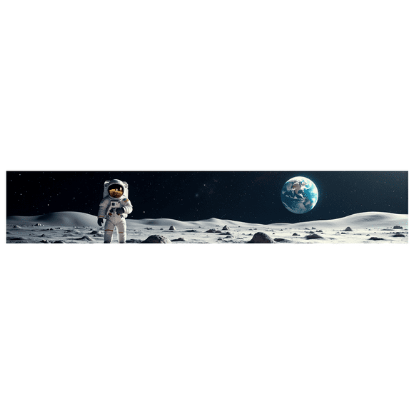 Space Themed Astronaut Banner Photo Backdrop Landscape Outer Space Background Display Moon Landing Event Astrophotography Scenery Science Fair Educational