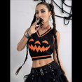 thumbnail image 4 of Suéter de Halloween de Talla Grande para Mujer, Chaleco con Estampado de Fantasmas, Cuello en V, Sin Mangas, de Punto, Camisetas Sin Mangas Negro S, 4 of 10