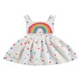 thumbnail image 1 of Bébé Fille Polka Dot Robe Arc-en-Ciel Sans Manches Bretelles Tenues de Soleil, 1 of 6