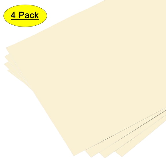 Uxcell 12"x12" Beige Vinyl Sheets Permanent Adhesive for Craft, Decorate Sticker 4 Pack