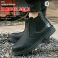 thumbnail image 4 of RIBONGZ Steel Toe Work Boots for Men Slip-on Chelsea Boot, Men's Industrial & Construction Shoes, Waterproof, Lightweight, Comfortable, Non-slip Safety Shoes, 4 of 9
